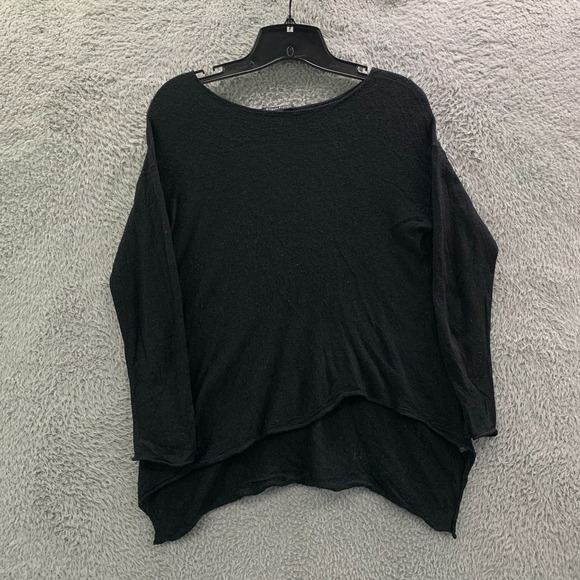 EILEEN FISHER Blouse Womens Medium Top Merino Wool Blend Black* - Picture 1 of 9